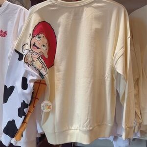 Disneyland Hong Kong Toy Story Jessie Cream Sweatshirt with Cow sleeve